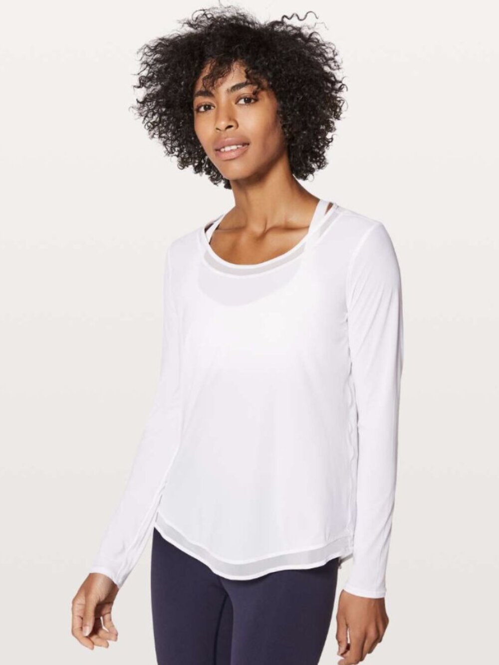 Lululemon Mix & Mesh Long Sleeve White size 12/14